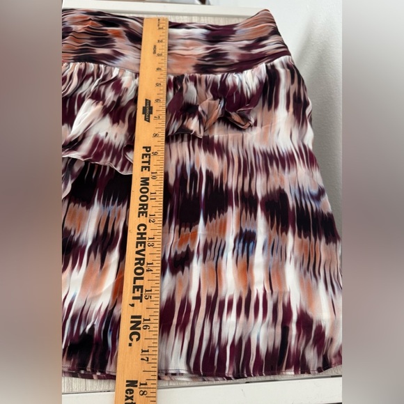 REISS Josephine ikat flippy berry mini skirt Chiffon Party Summer NWT Size 8 - Picture 5 of 8